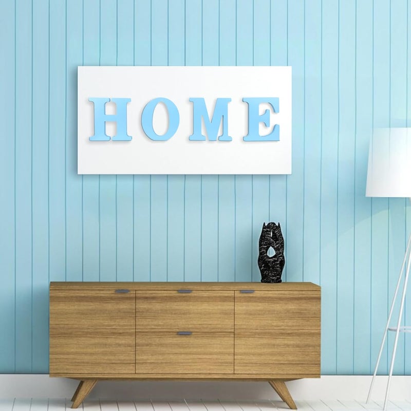 AOCEAN 6 Inch Blue Wood Letters Unfinished Wood Letters for Wall Decor Decorative Standing Letters Slices Sign Board Decoration for Craft Home Party Projects (O) - Image 3